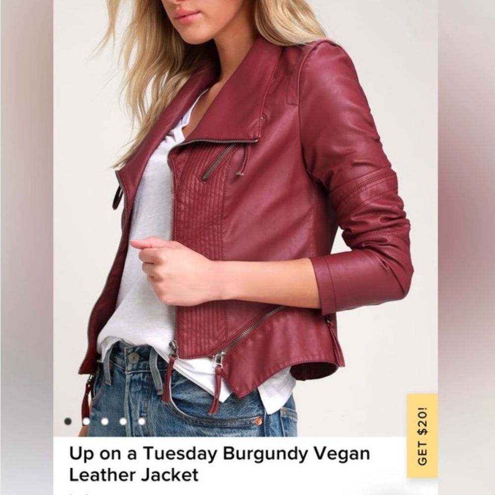 Lulu's Rich Burgundy Vegan Leather Jacket